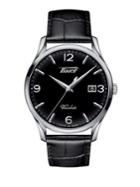 Tissot Heritage Visodate Stainless Steel And Leather-strap Watch