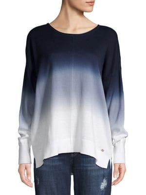 Donna Karan Classic Cotton & Linen Long-sleeve Top