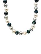 Lord & Taylor Sterling Silver Multi-color Pearl Necklace