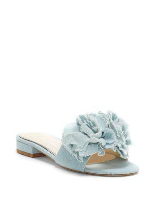 Jessica Simpson Caralin Denim Floral Slides