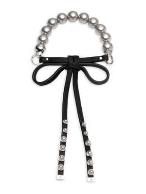 Carolee Dita Leather Bow Flex Bracelet