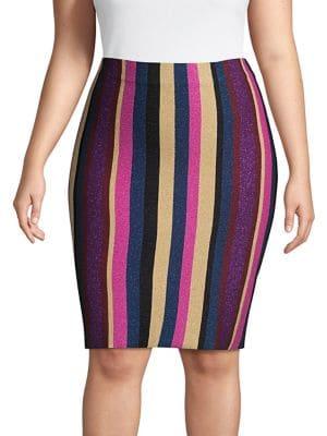 Rachel Rachel Roy Plus Veda Multi-color Striped Skirt