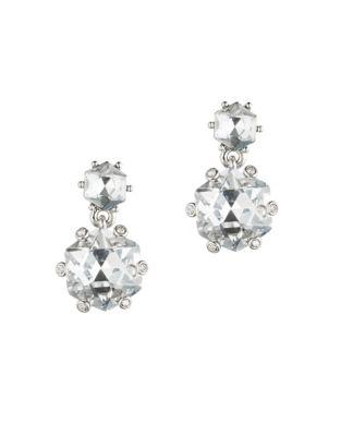 Carolee Crystal Abbey Crystal Hex Double Drop Earrings