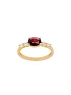 Lord & Taylor Ruby, White Topaz And 14k Yellow Gold Ring