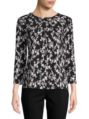 Karl Lagerfeld Paris Bow Three-quarter Sleeve Top