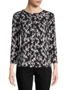 Karl Lagerfeld Paris Bow Three-quarter Sleeve Top