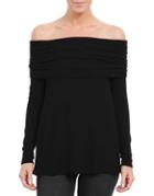 Three Dots Ribbed Off-the-shoulder Swing Top