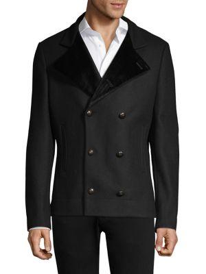 John Varvatos Star U.s.a. Contrast-lapel Pea Coat