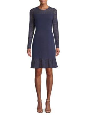 Michael Michael Kors Petite Fabric Mix Drop-waist Dress