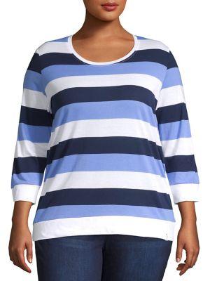 Marc New York Performance Plus Striped Colorblock Top