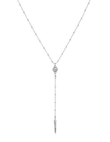 Laundry By Shelli Segal Pave Silvertone Beaded Chain Y-necklace