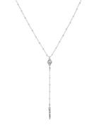 Laundry By Shelli Segal Pave Silvertone Beaded Chain Y-necklace