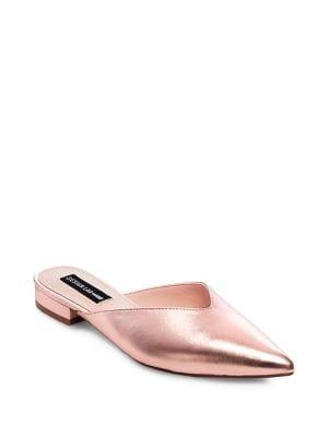 Design Lab Kimi Metallic Faux Leather Mules