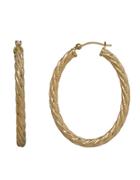 Lord & Taylor 14k Yellow Gold Twisted Hoops