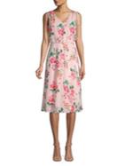 Eliza J Petite Floral Chiffon Fit-&-flare Dress