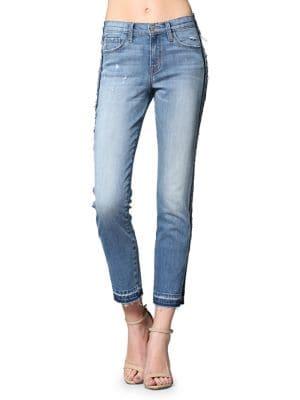 Flying Monkey Side Stripe Cropped Skinny Jeans