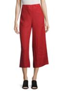 Eileen Fisher Organic Linen Cropped Wide-leg Pants