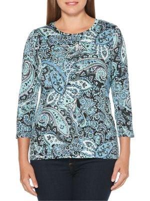 Rafaella Petite Paisley Printed Top