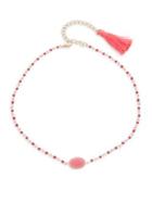 Design Lab Lord & Taylor Goldtone And Raspberry Beaded Necklace
