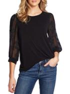 Cece By Cynthia Steffe Floral Sheer-sleeve Top