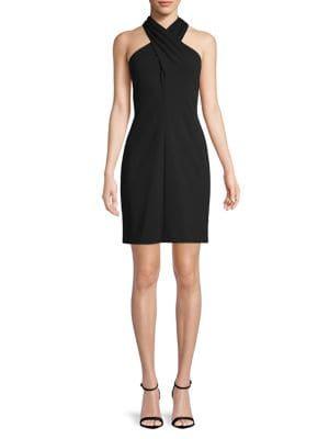 Eliza J Cross-front Halter Sheath Dress
