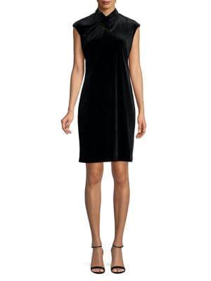 Calvin Klein Sleeveless Velvet Shift Dress
