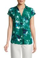 H Halston Floral Dolman-sleeve Blouse