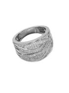 Lord & Taylor Sterling Silver & Diamond Crisscross Ring