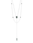 Lord & Taylor Sterling Silver Double Layered Cable Chain Pendant Necklace