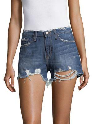 Flying Monkey Distressed Denim Shorts
