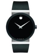 Movado Mens Pvd-finished Stainless Steel Rubber-strap Watch