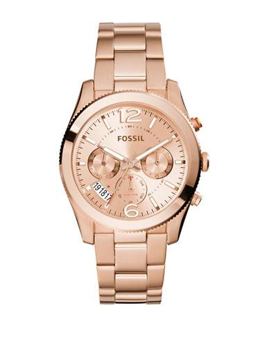 Fossil Perfect Boyfriend Rose Goldtone Stainless Steel Bracelet Watch, Es3885