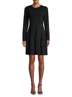 Michael Michael Kors Petite Printed Fit-and-flare Dress
