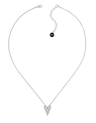 Karl Lagerfeld Paris Pyramid Hearts Crystal-embellished Pendant Necklace