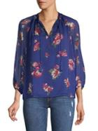 Lucky Brand Tied Floral Bohemian Blouse