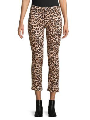 Hudson Jeans Nico Leopard-print Cropped Jeans