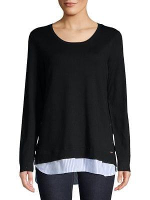 Calvin Klein Lace Side Layered Top