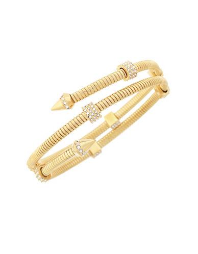 Vince Camuto Holiday Spiral Goldtone Pave Glass Crystal Bracelet