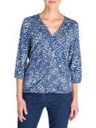 Olsen Rustic Luxury Snakeskin-print Cotton-blend Top