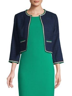 Karl Lagerfeld Paris Tweed Open Jacket