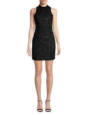 Molly Bracken Sequins & Beads Sheath Dress