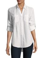 Lord & Taylor Plus Nancy Printed Button Front Shirt