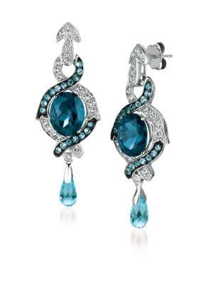 Le Vian Deep Sea Blue Topaz, Ocean Blue Topaz & 14k Vanilla Gold Earrings