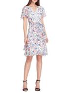 Tahari Arthur S. Levine Printed Faux-wrap Dress