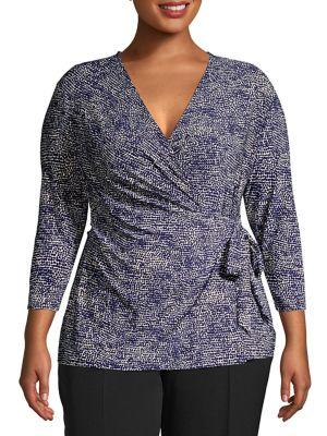 Anne Klein Plus Printed Wrap Top