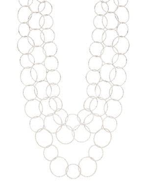 Design Lab Silvertone Nested Circle Link Necklace