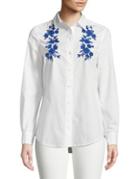 Lord & Taylor Embroidered Cotton Button-down Shirt