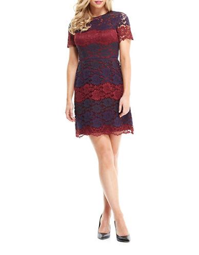 Maggy London Scalloped Lace Overlay Dress