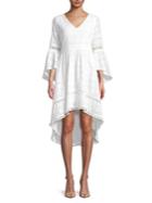 Eliza J Eyelet Bell Flutter Dress