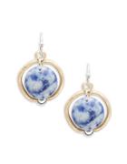 Design Lab Lord & Taylor Two-tone Circle Drop Earrings